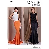 Vogue V1986B5 Misses' Long Slim Fit Skirts Sewing Pattern Packet, Design Code V1986, Sizes 8-10-12-14-16