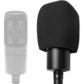 Voarmaks Windscreen Foam Mic Cover Compatible with Audio-Technica AT2020 AT2035 AT2040 AT2050 ATR2500 ATR2500X AT4040 AT4033A AT4050 BP40, 1 Pcs Rectangular Prism Microphone Pop Filter, Black