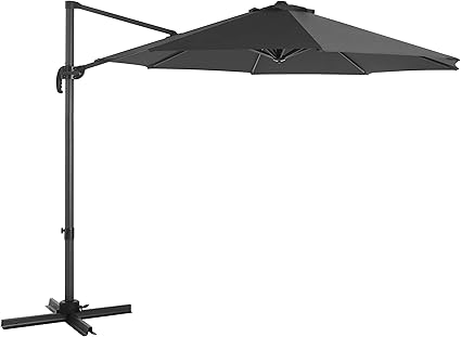Amazon De Songmics Ampelschirm Sonnenschirm Um 360 Drehbar Terrassenschirm O 300 Cm Uv Schutz Bis Upf 50 Neigungswinkel Verstellbar Gartenschirm Mit Kurbel Und Stander Grau Gpu35gy