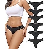 LEVAO G String Thongs for Women Cotton Panties Sexy Lace T-back Comfy Underwear Multipack S-XL