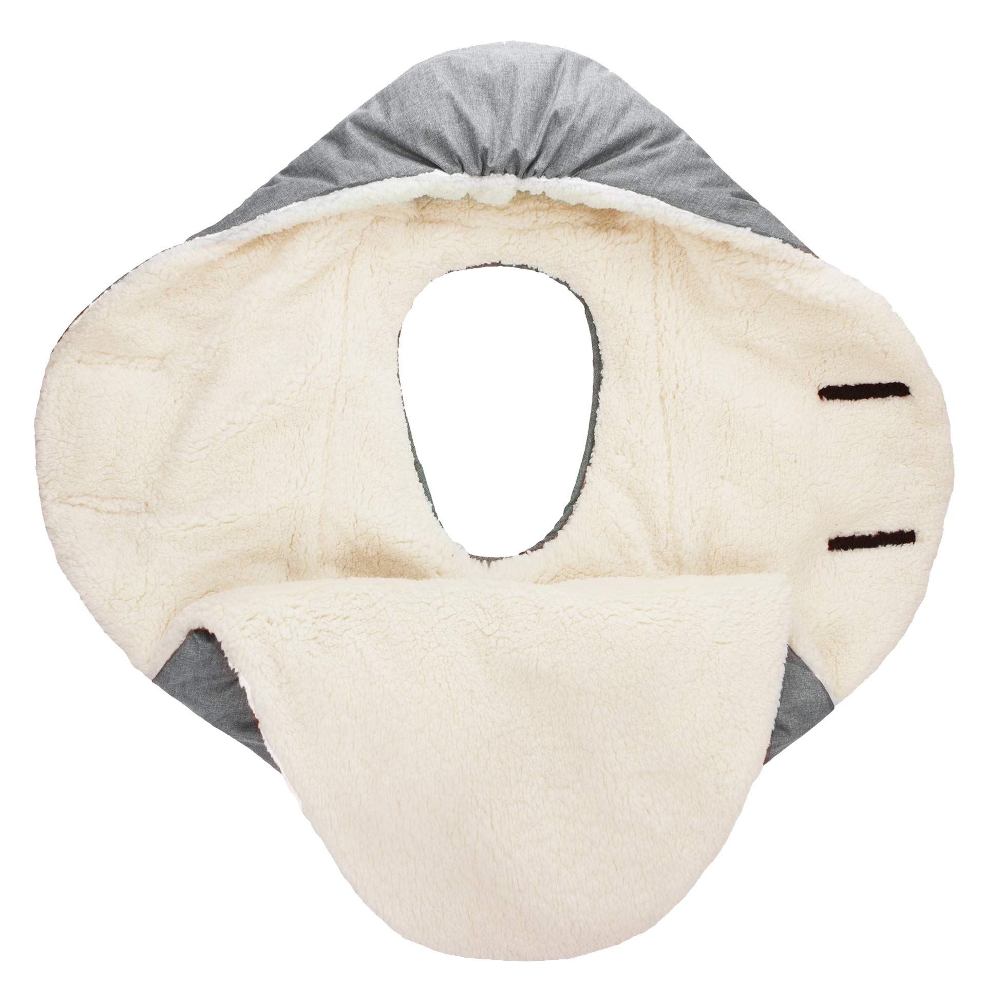 7AM Enfant Baby Car Seat - Nido Quilted Baby carier Cover, Hooded Soft Plush Lining, Stroller | (Heather Grey, Small 0-6M)