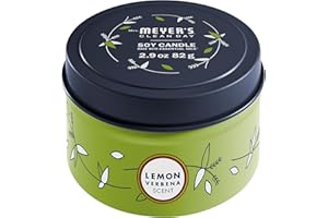 MRS. MEYER'S CLEAN DAY Soy Tin Candle, 12 Hour Burn Time, Made with Soy Wax and Essential Oils, Lemon Verbena, 2.9 Oz