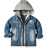 Toddler Baby Boy Girls Denim Jacket Button Down Basic Ripped Hoodie Jeans Coat Kid Cowboy Outwear Casual Clothes