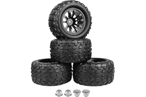 4PCS AllinRC 12mm Hex RC Truck Wheels and Tires 1/10 Scale 2.8 Truck Tires for Traxxas Stampede Vxl Hoss 4x4 Redcat Volcano Epx RC Monster Truck