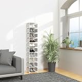 isightguard Narrow Shoe Rack 10 Tier Vertical Slim Organizer 66.4in Tall view 2