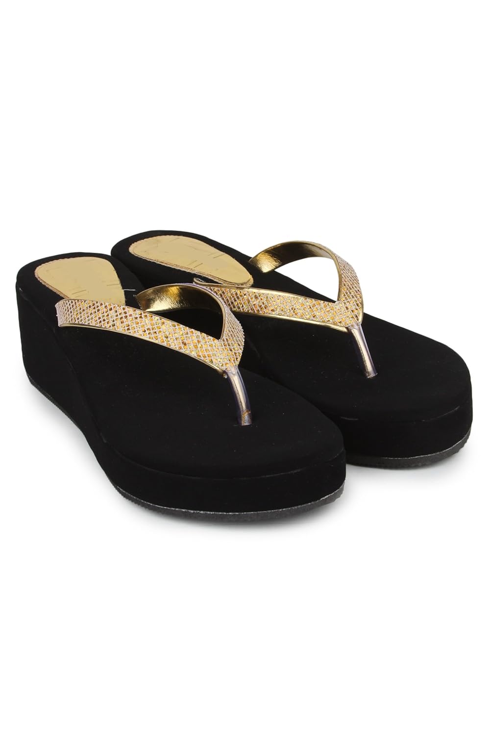 orysta stylish shimmer gola wedges for women