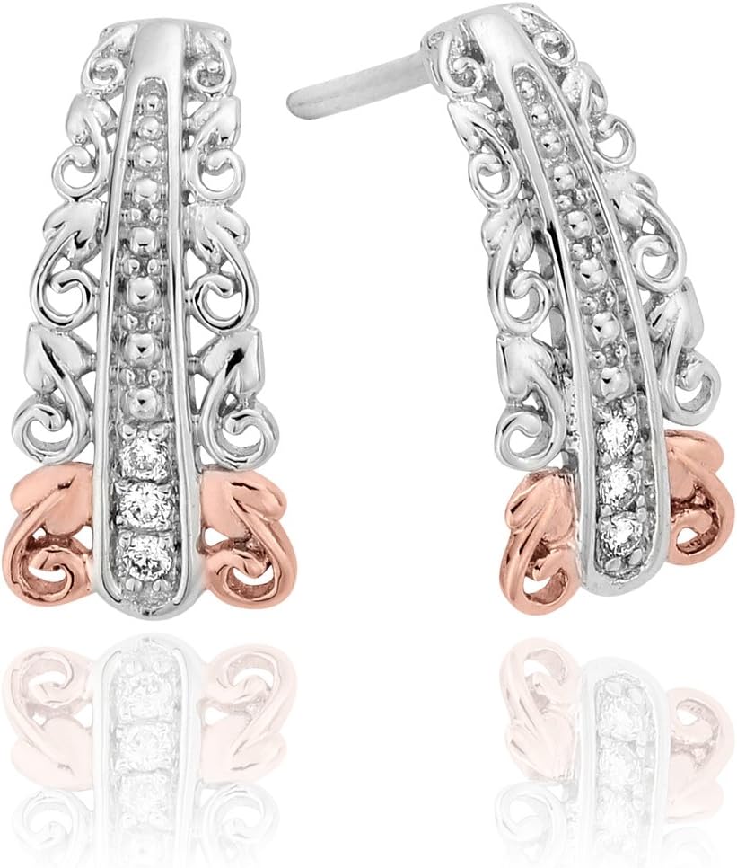 Women 925 Sterling Silver Diamond Stud Earrings 3SABE03
