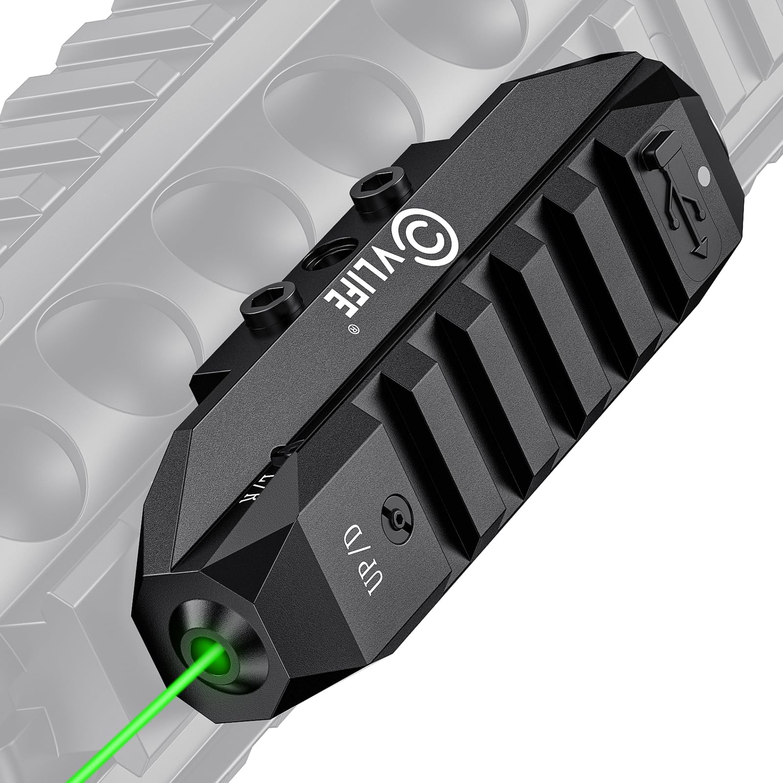 CVLIFE Laser Sight for Rifle, Low Profile Tactical Rechargeable Picatinny Rifle Laser Sight with Strobe Mode (Green Laser)