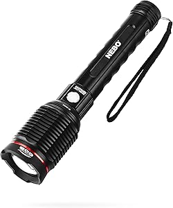 NEBO 6000-Lumen LED Rechargeable Flashlight: 4x zoom; 4 light modes; waterproof and impact resistant; power bank; battery charging indicator - 6822