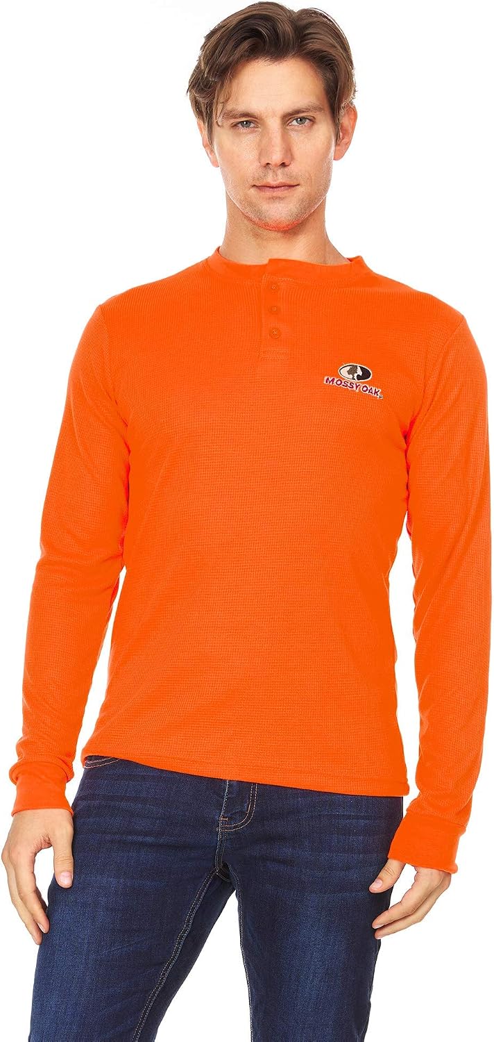 Mossy Oak Mens Henley Long Sleeve 