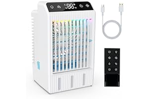 Portable Air Conditioners, Evaporative Mini Room Air Conditioner Cooling Fan, 2~12H Timer, AC Unit Air Cooler with 1000ML Wat