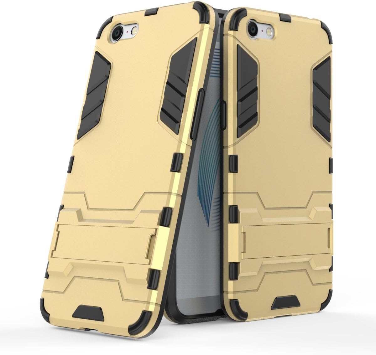WindCase OPPO A71 Case Dual Layer [Shock-Absorption] TPU +PC Hybrid Heavy Duty Armor Defender Protective Kickstand Case Cover for OPPO A71 Gold