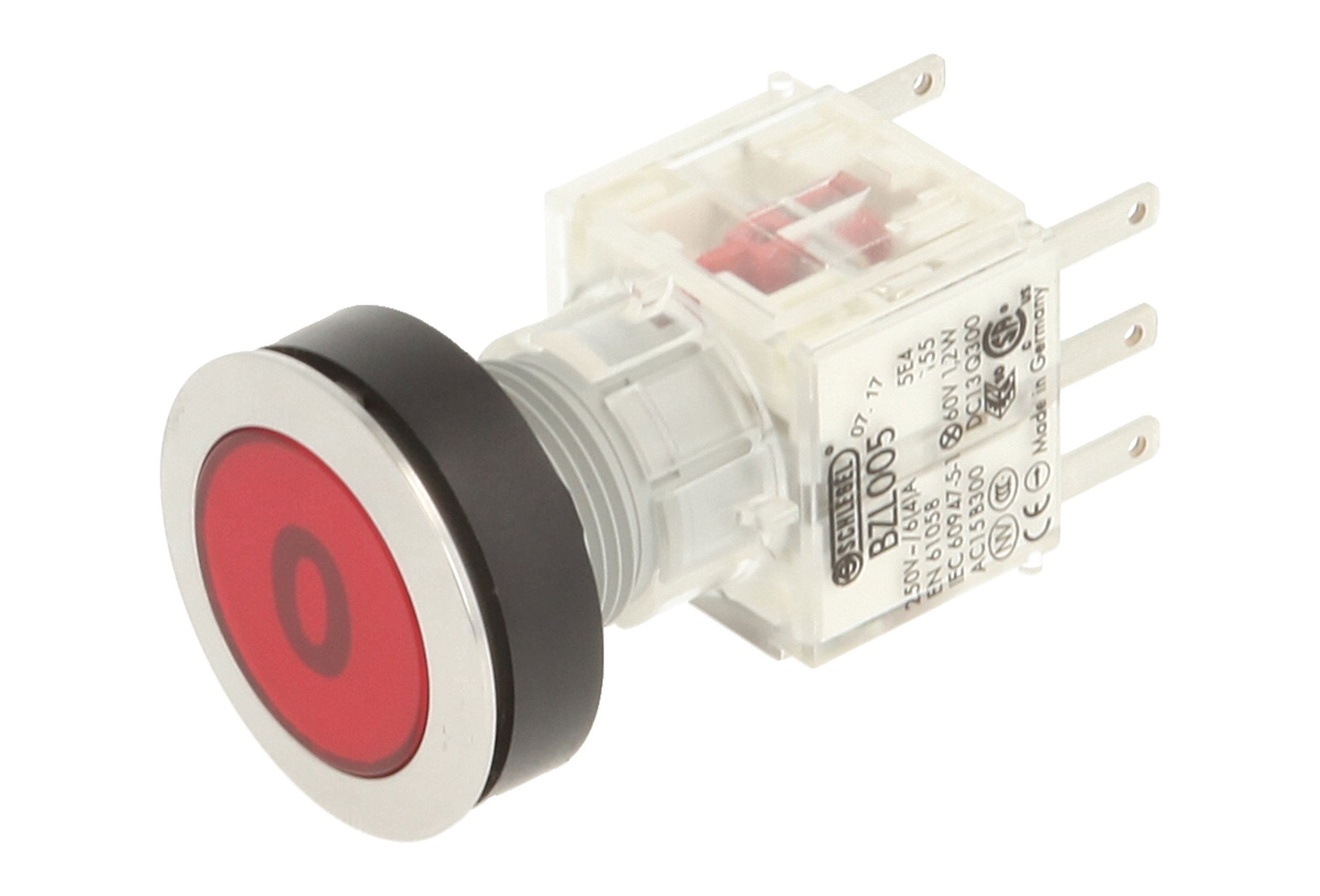 Club 23.000.566 Stainless Steel Push Button Switch Cap, Bezeichungs Child 0 Light Up Push Button Contact Encoder 2 Opener 24 V LED Red (Pack of 2)