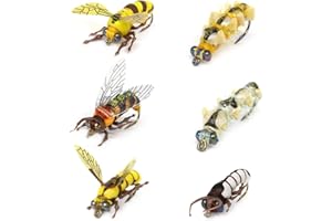 YZD Realistic Fly Fishing Flies 6pcs Terrestrial Bumble Wasp Trout Dry Wet Lure (24-A-38)