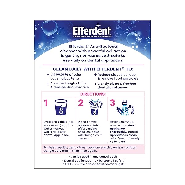 EFFERDENT RETAINER & DENTURE CLEANER TABLETS AND DENTAL BATH, 4 TABLETS