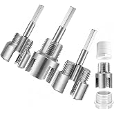 Otoolling 3 Pcs Pipe Threader Internal External PVC, 3 Sizes, Silver | Drill Compatible, Rethreading Kit for PVC Plastic Tubes, Dual Cutting Head, Ideal for Plumbing and Threading Repair Jobs