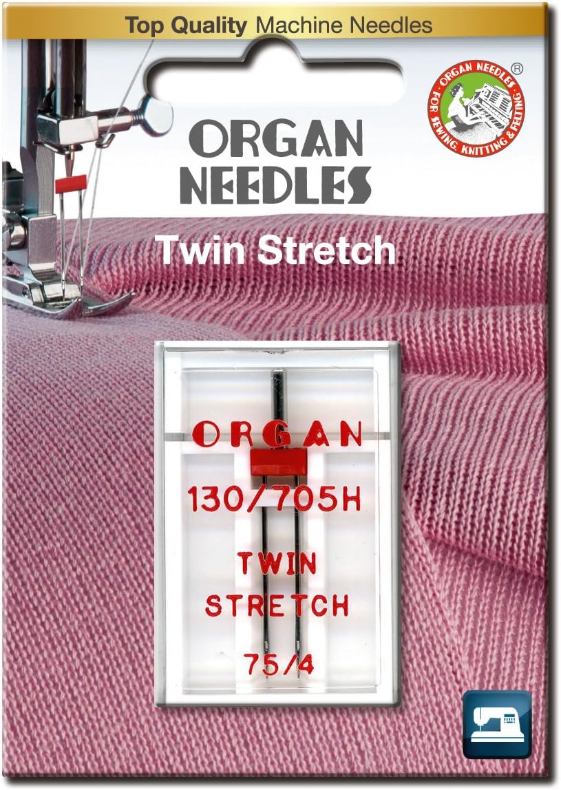 Sewing Organ Needles for General Stitching and Home Machines - #75/4.0 Twin Stretch, 1 Needle