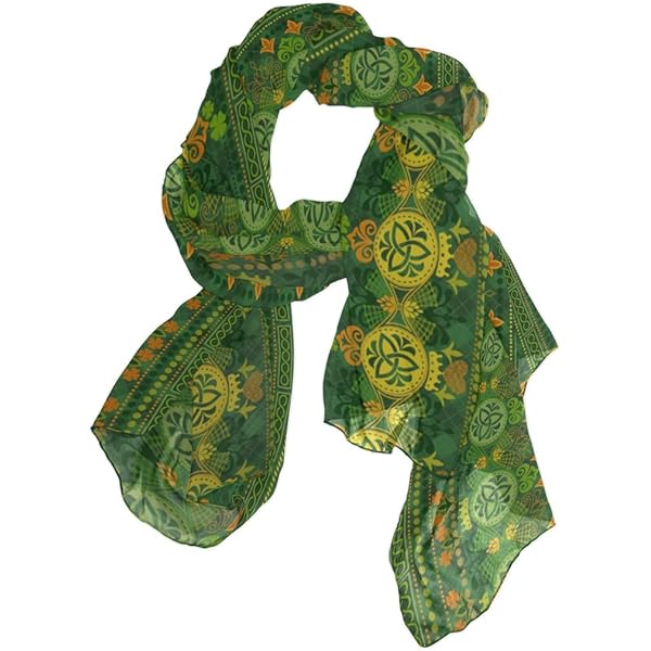 ALAZA Fashion Scarves Women Green White Polka Dot Ornament Shawl