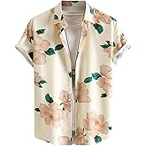ZAFUL Men's Hawaiian Shirt for Men Short Sleeve Shirt Collar Beach Floral Summer Casual Button Down T-Shirts
