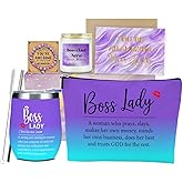 Boss Lady Gifts for Women, Boss Gifts for Women Best Bosses Female Leader Appreciation Birthday Christmas Thank You Boss's Day Funny Cool Office Gift Basket Set