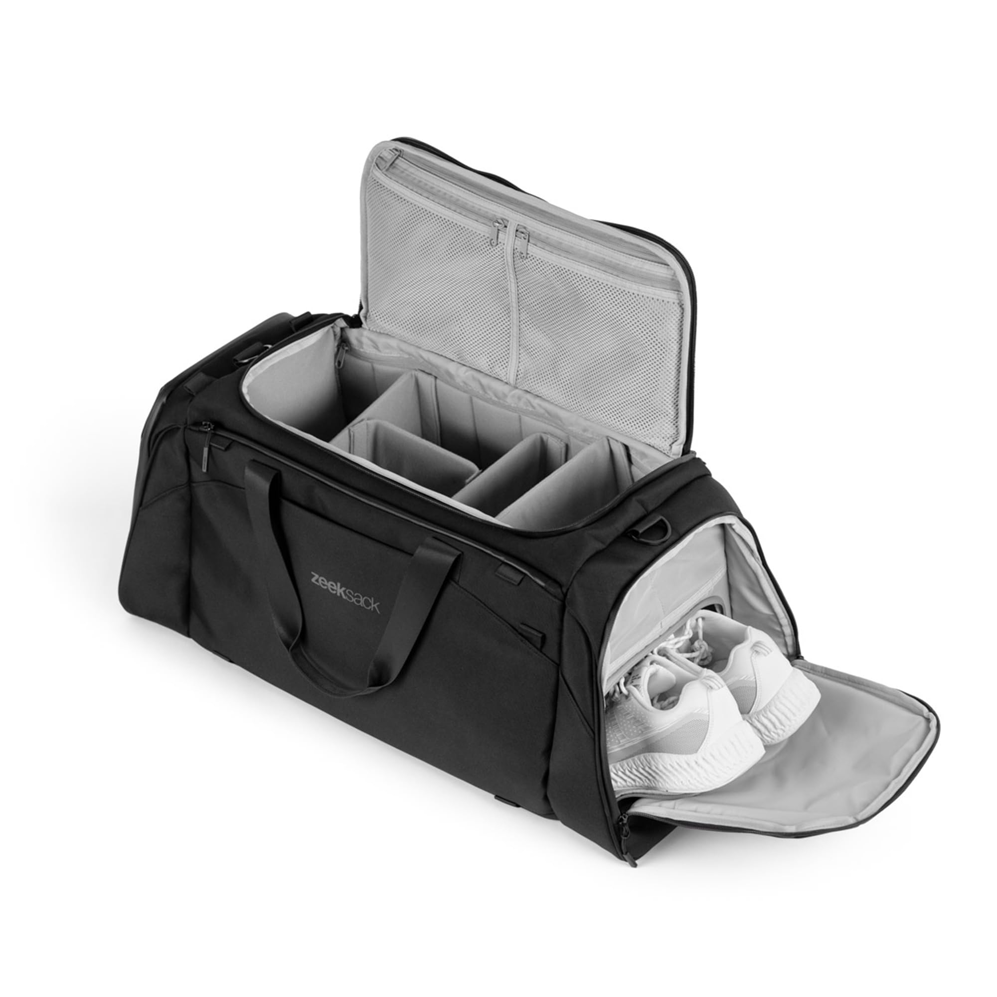Zeeksack The Weekender 50L, Schwarz - Sport- & Reisetasche mit Schuhfach