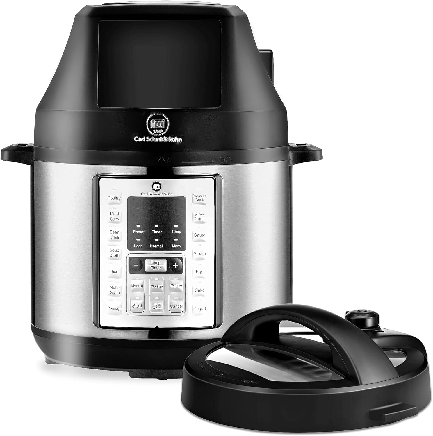6.5Qt Pressure Cooker and Air Fryer Combos, 21-in-1 Programmable Pressure Pot with Detachable Pressure & Crisp Lid, LED Digital Touchscreen, 3Qt Air Fry Basket,Free Recipe Book, 1500W