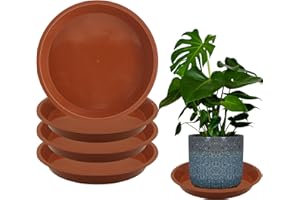 TNTIWQ 4 Pack 14 Inch Round Plant Saucers for Less 11.8 Inch Pot Indoors Outdoors Plant Trays for Pots Planter Saucer Plastic Plant Drip Tray Planter Water Tray for Potted Plants(Black, 13.8"(4pcs))