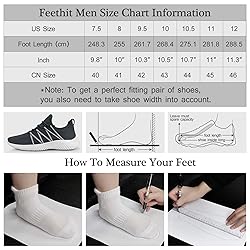 Feethit Mens Slip On Running Shoes Breathable
