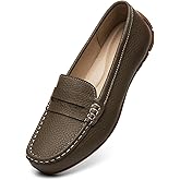 KORDAL Women's Comfortable & Lightweight Leather Penny Loafers Slip-Ons Cute Business Casual Dress Shoes Work Office Flats Everyday Walking Shoes Driving Mocs for Women