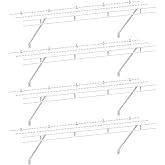 HAUSHOF Closet Shelves Wall Mounted 4-Pack, 4 ft x 12in White Wire Shelving for Laundry Room, Closet, Basement Organization and Storage