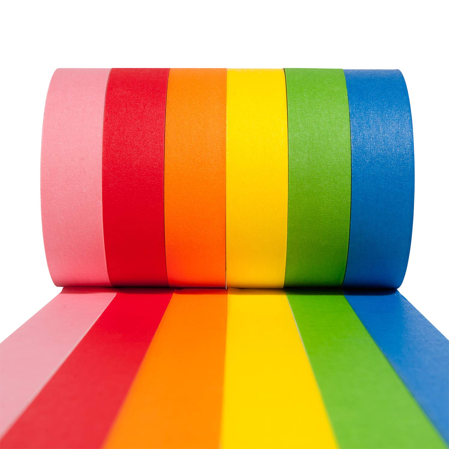 Craftzilla Colored Masking Tape – 6 Rolls of 20 Yards x 1 Inch Rainbow Tape – Colorful Craft Tape for Kids Teachers & Painters - for Home, Classroom, Labeling and Laboratory Identification Use: Industrial & Scientific