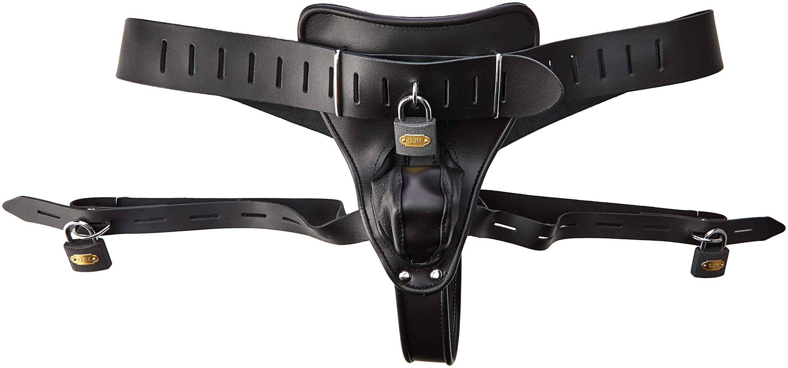 Zado Leather Chastity String, Black, Small/Medium