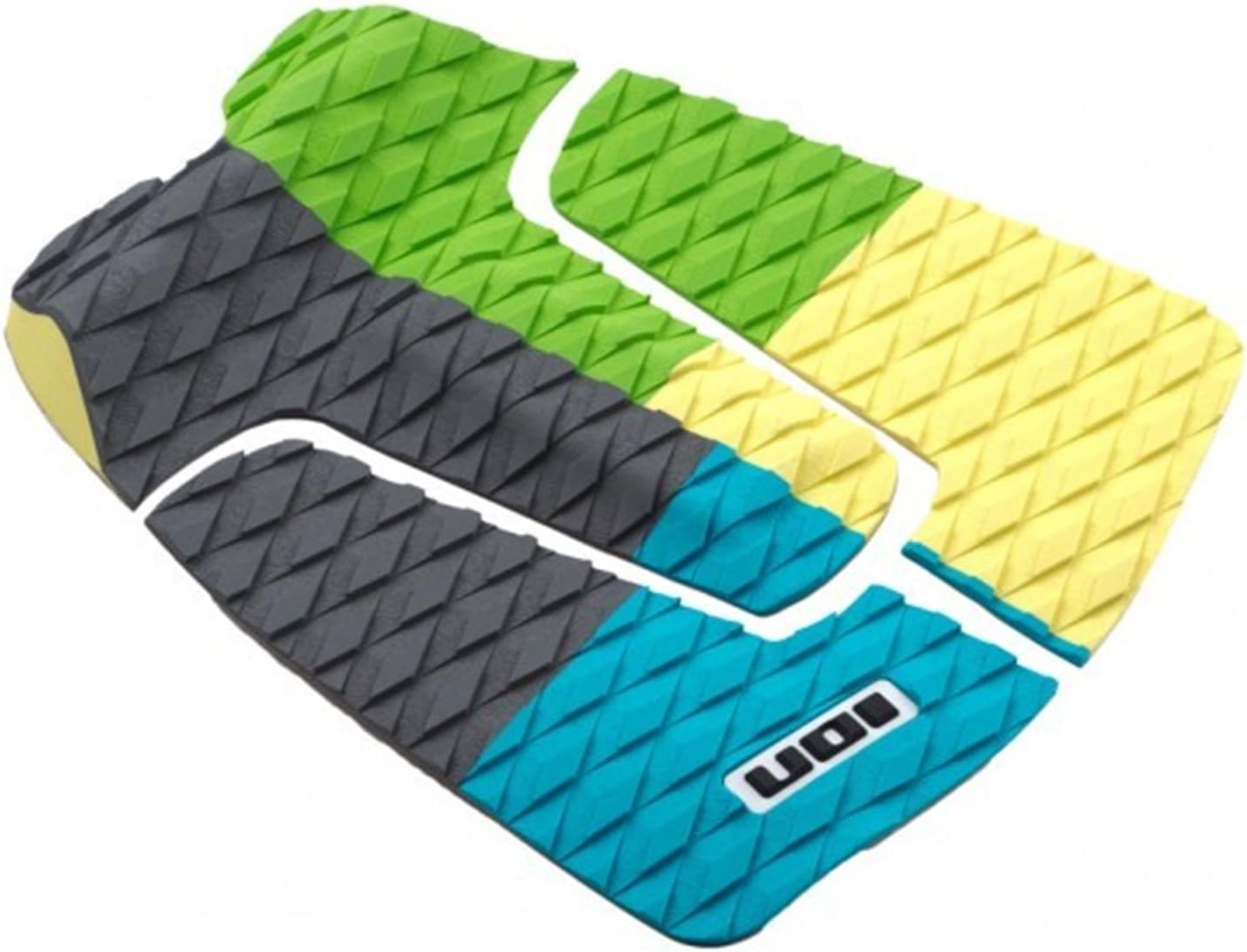 ION surfboard footpad deck grip traction pad 3-pcs blue / yellow / green
