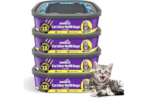 SOHBCLE Cat Litter Refill Bags| 4-Pack Cartridges Compatible with Genie Cat Litter Refills Standard,Plus and Style Pail | Superior Odor Control (NOT Compatible with XL)