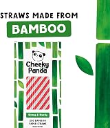 The Cheeky Panda Bamboo Paper Straws | 250 Coloured Straws Red Stripes view 5