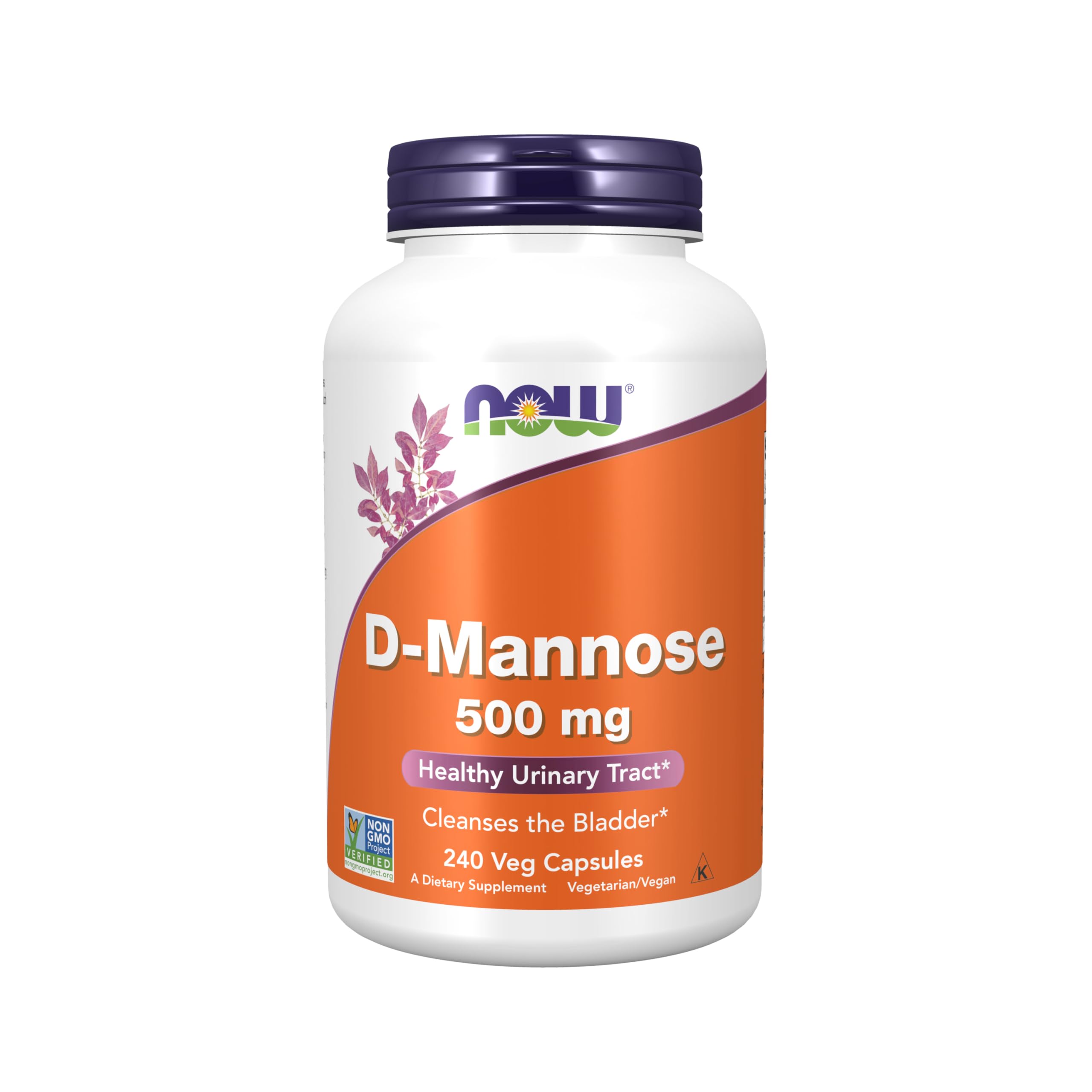 NOW Foods Supplements, D-Mannose 500 mg, Non-GMO Project Verified, Healthy Urinary Tract*, 240 Veg Capsules Image NOW Foods Supplements, D-Mannose 500 mg, Non-GMO Project Verified, Healthy Urinary Tract*, 240 Veg Capsules Image