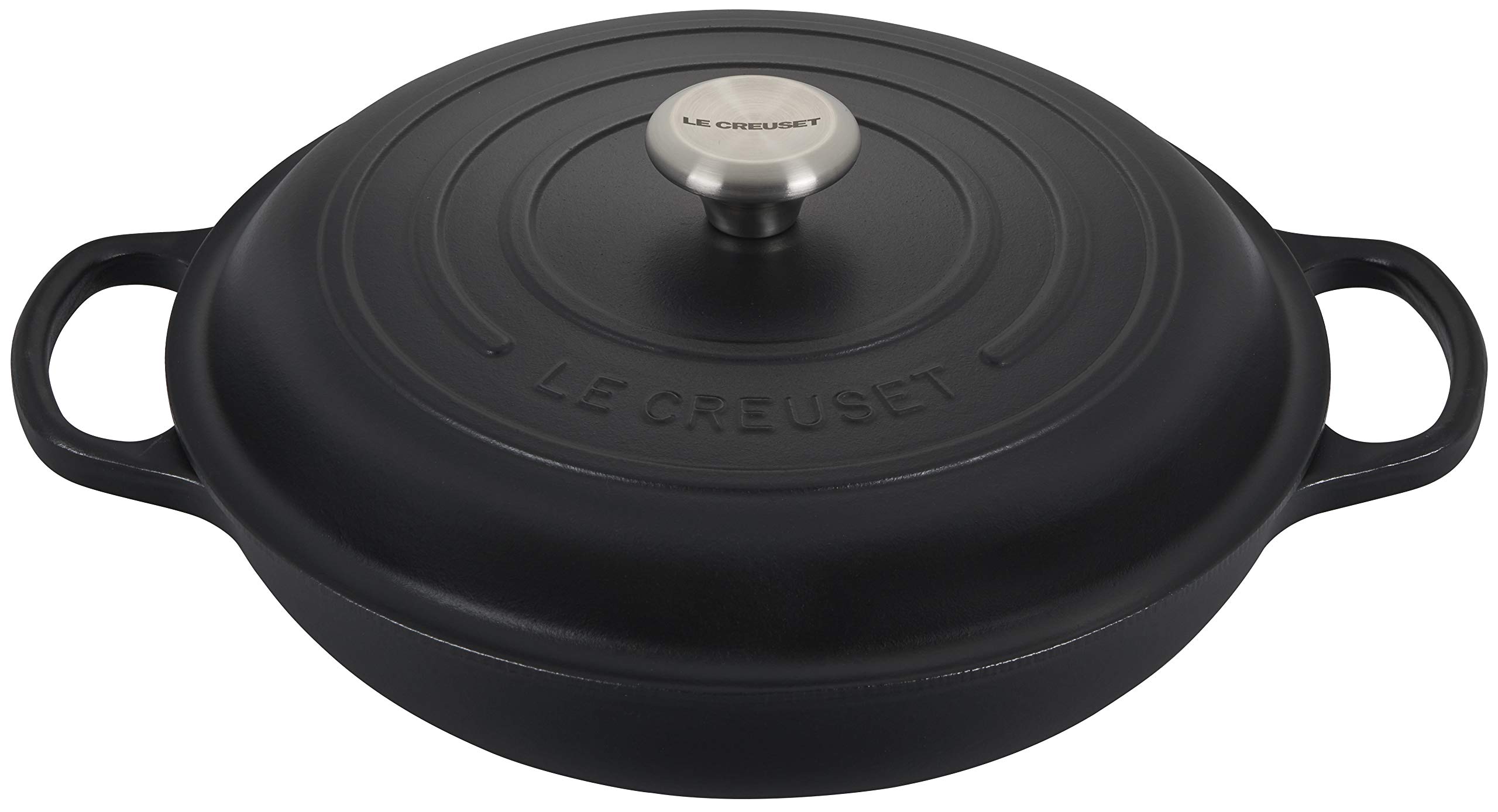 LE CREUSET Signature Cast Iron Shallow Casserole, 30 cm - Satin Black