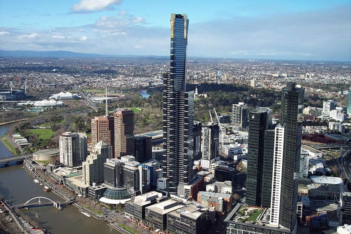 ING Wall Art Print on Canvas(32x21 inches)- Buildings Eureka Tower Melbourne Skyscraper City