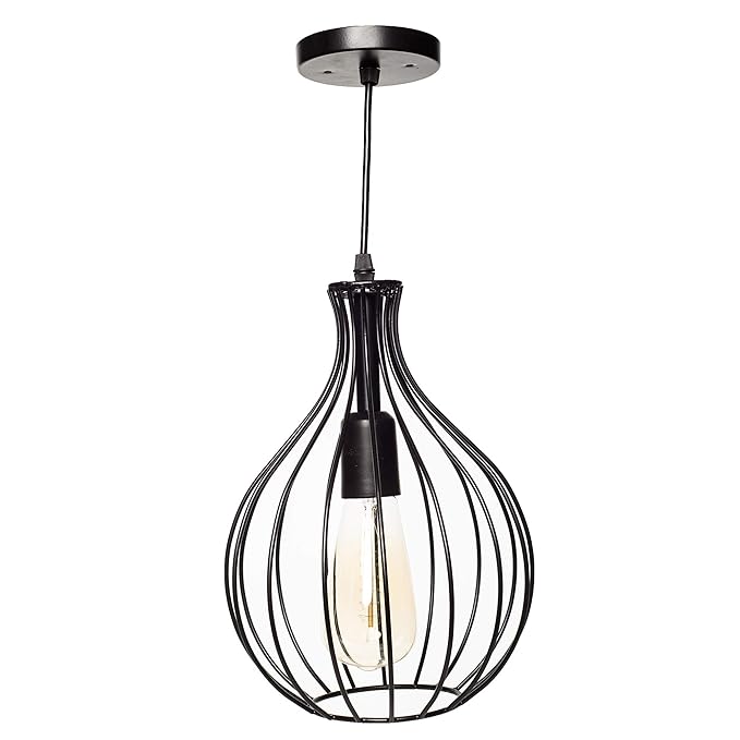 Brightt 8 Lighting Black Iron Decorative Hanging Pendant Light Fluorescent Bulbs for Home Decoration