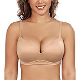 DotVol Women's Push Up Wireless Comfortable Padded Plunge No Underwire Everyday Bra