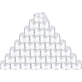 SATINIOR 36 Pieces Plastic Jars with Lids Round Leak Proof Airtight Container Cosmetic Small Empty Jars for Lotions Ointments Travel Toiletries Creams Make up Storage(1 oz,Transparent)