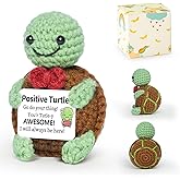 SupBri Mini Positive Crochet Turtle, Handmade Emotional Support Crochet, Birthday Gifts for Women Men Presents, Cute Stuff Things for Christmas Teacher Appreciation Gifts (Green)
