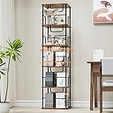 5 Tier Square Rotating Bookshelf, 360 ° Display