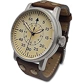 WARTIME | WW2 Military Watch - Vintage Luftwaffe Watch, Swiss-Quartz Movement with Genuine Leather Strap and 10 ATM Water Resistant. The Perfect WW2 Memorabilia. Mens Watches for Ever