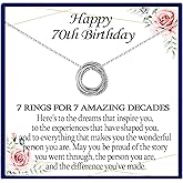 EPVIDO Birthday Gifts for Women Happy 30th 40th 50th 60th 70th 80th Birthday Decade Necklace Meaningful Gifts Necklace for Mom Mother in Law Grandma