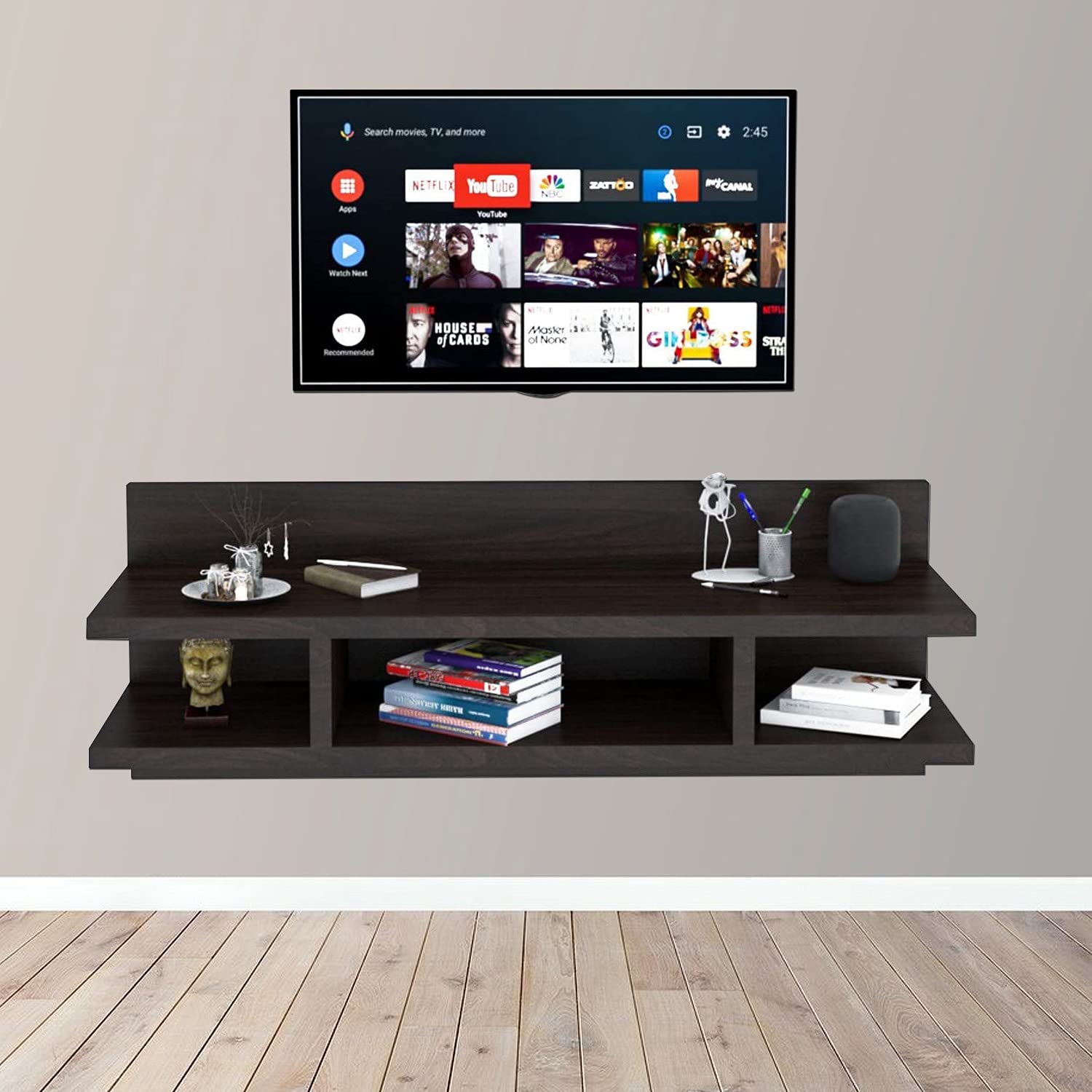 Urban Furnishing Wooden TV Entertainment Unit/Wall Set Top Box Shelf