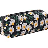 OZAOZ Cute Pencil Case Aesthetic Student Pencil Pouch Coin Pen Pouch Cosmetic Bag Office Stationery Organizer For Kids Teen School (Flowers-L)