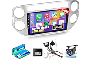 NHOPEEW [2+64G] Android Car Radio for VW Tiguan 2010-2015 - 9 inch Touchscreen DSP Audio - Wireless Carplay & Android Auto, GPS, WiFi, Mirror Link, SWC + AHD Backup Camera + Canbus