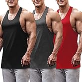 COOFANDY Men's 3 Pack Tank Tops Gym Workout Shirt Y-Back Sleeveless Muscle Fitness Bodybuilding Tank Shirts
