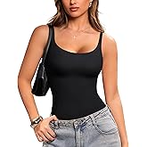 LODAY Compression Tank Tops Women Shapewear Tummy Control Body Shaper Scoop Neck Camisole Tops